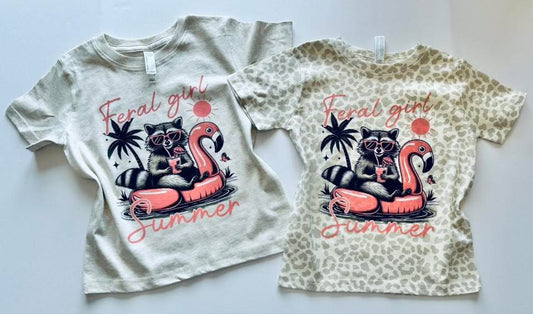 Feral Girl Summer Raccoon Floatie Tee