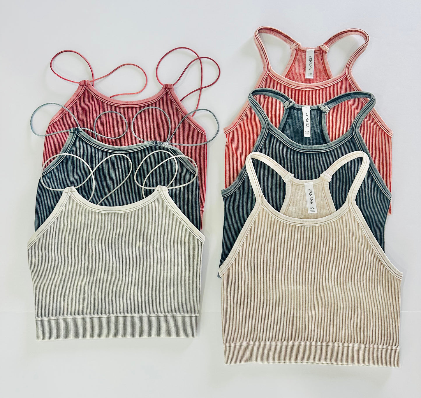 Baylor Acid Washed Spaghetti Strap Bralette RTS