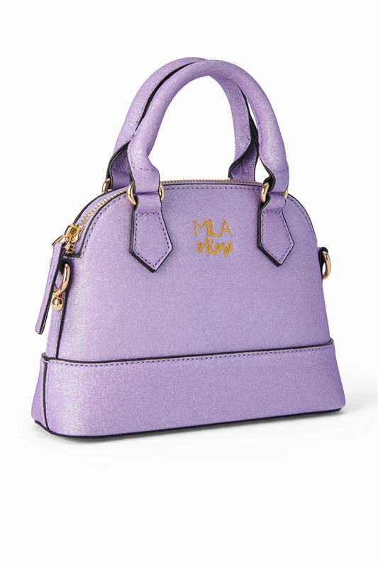 Girls Lavender Mini Glitter Crossbody Purse