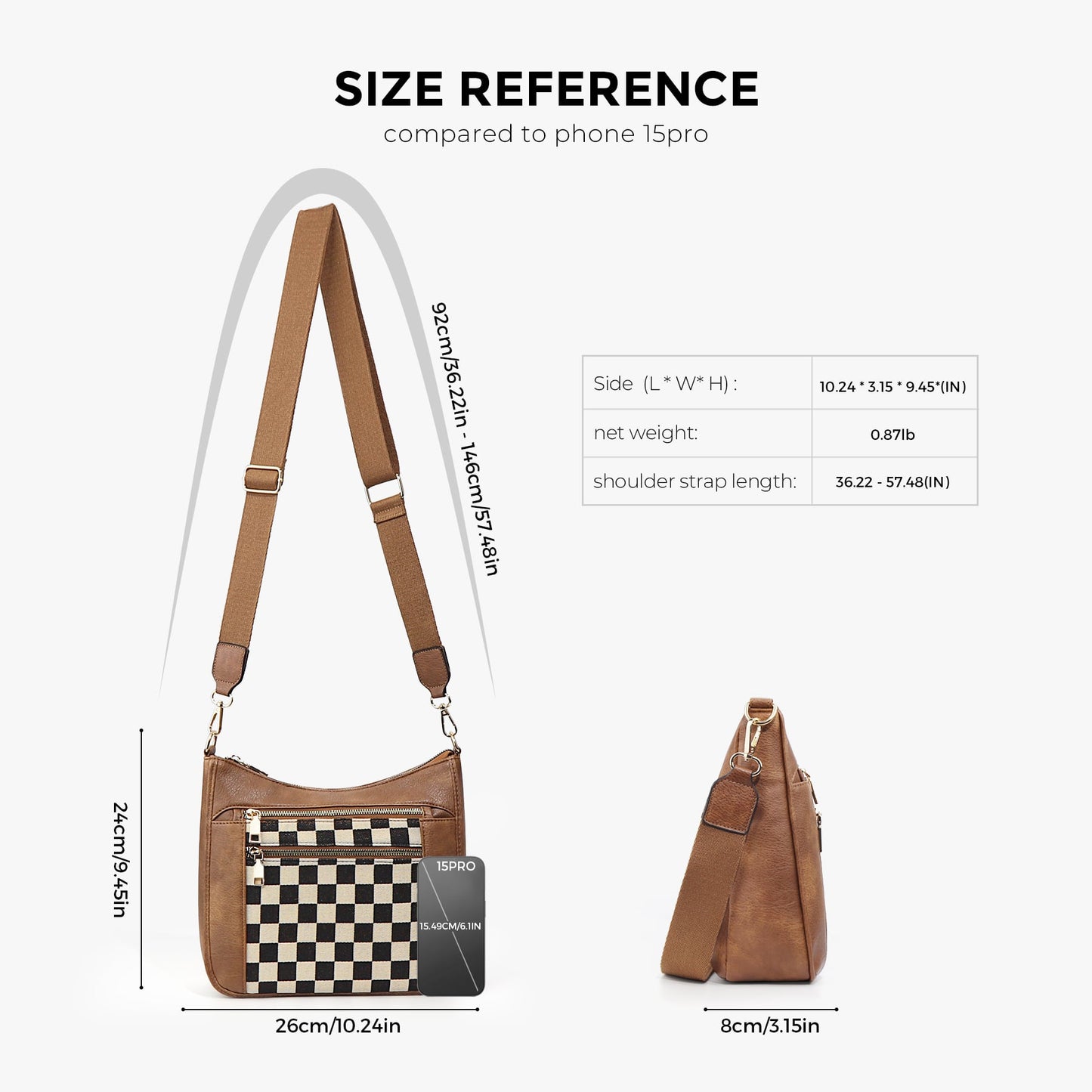 Checkered Crossbody Purse RTS