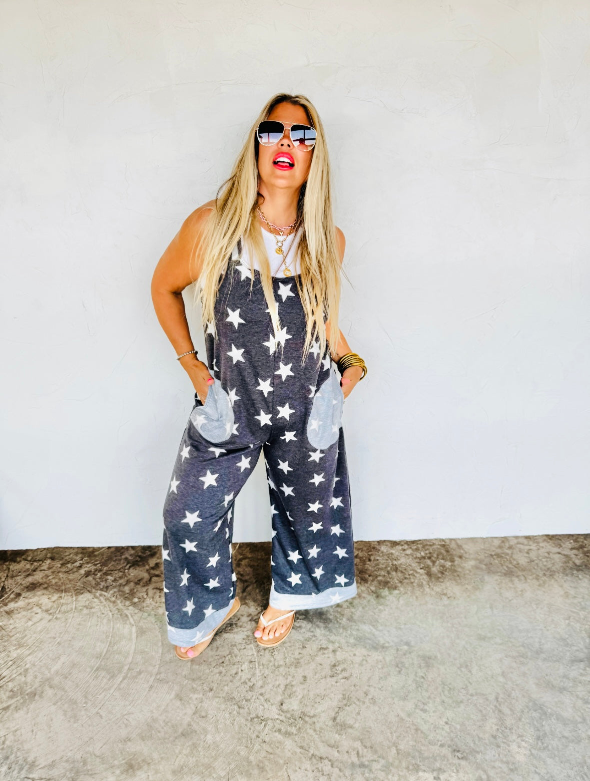 Star Spangled Terry Romper RTS