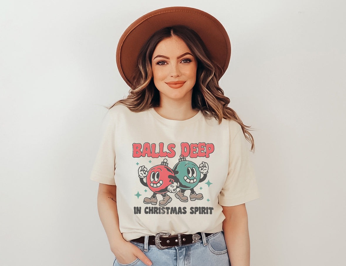 Balls Deep In Christmas Spirit Tee // Crew