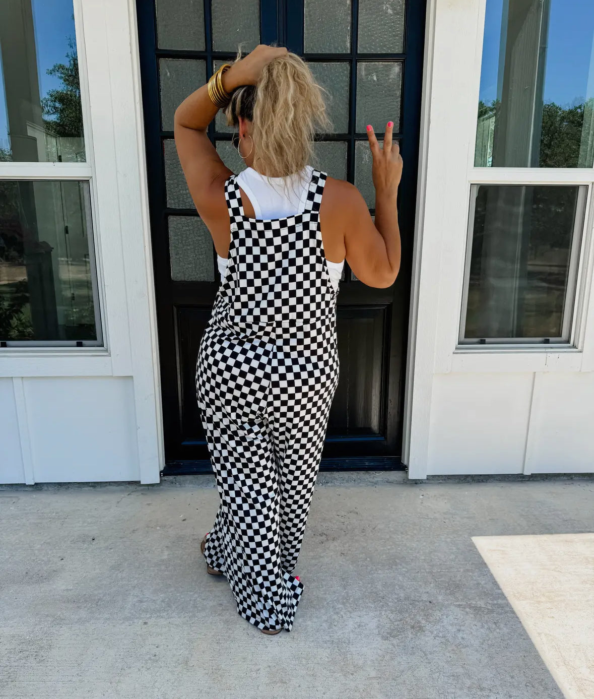 Checkered Wide Leg Boho Overall RTS