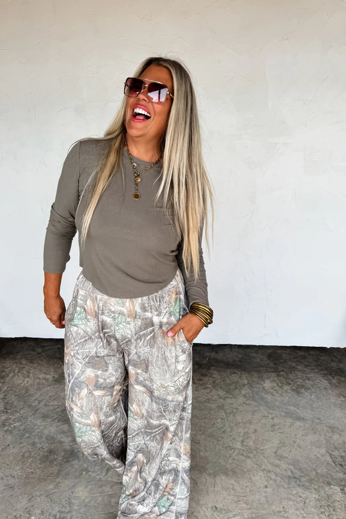 Can’t See Me Washed Camo Wide Leg Pants RTS