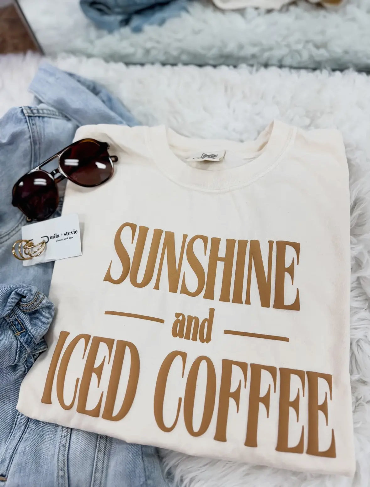 Sunshine and Iced Coffee Puff Print RTS