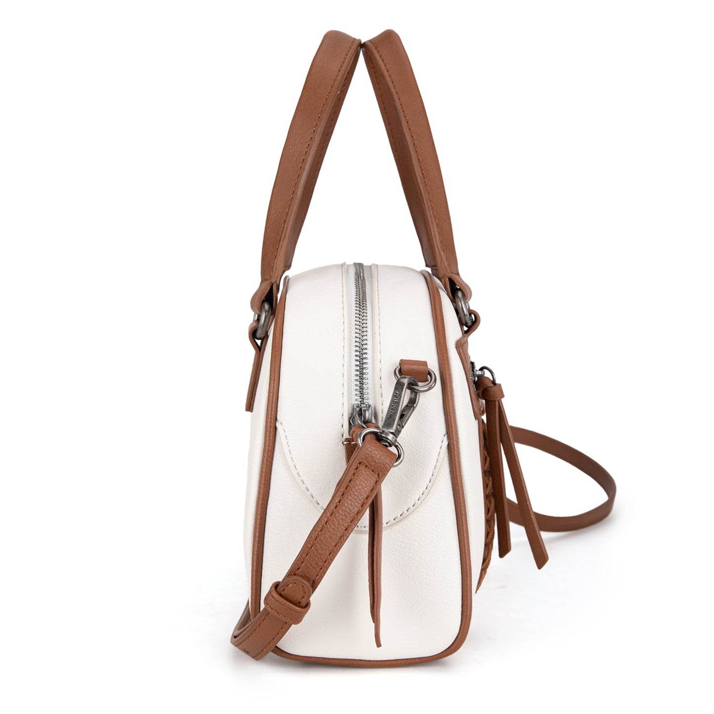 Wrangler Whipstitch Crossbody / Satchel - Cream