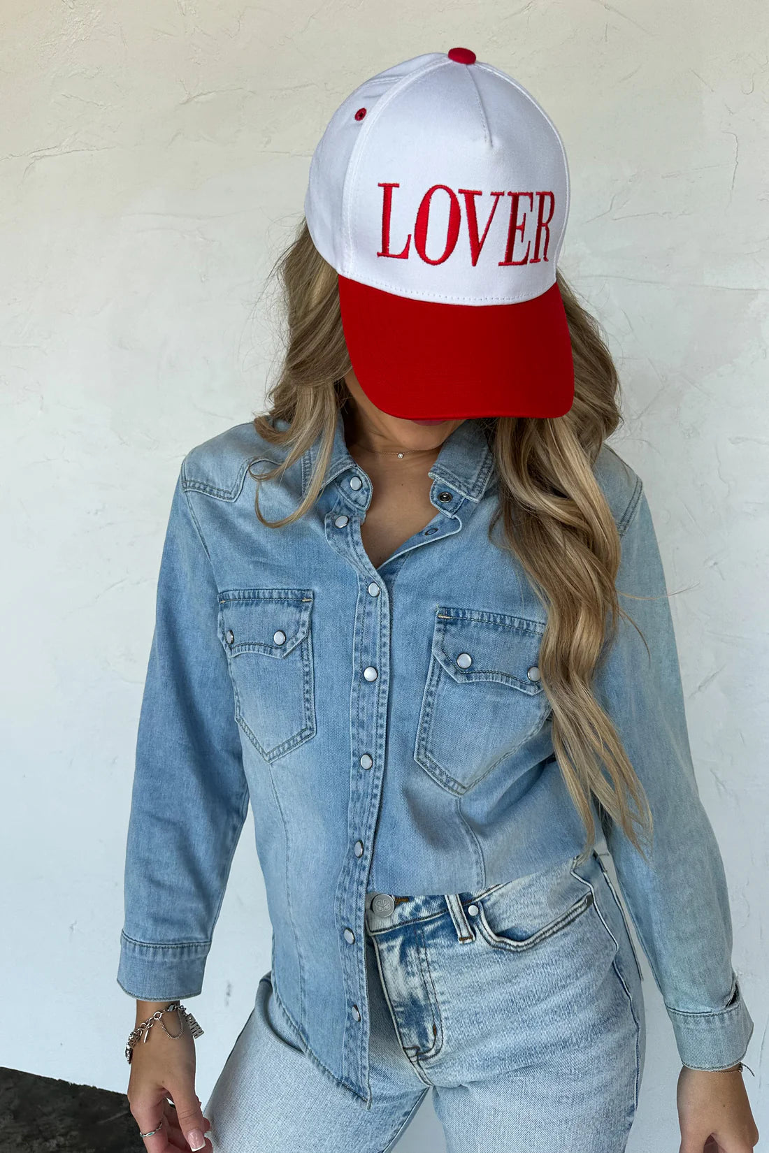 Dolly Denim Pearl Snap Layering Top