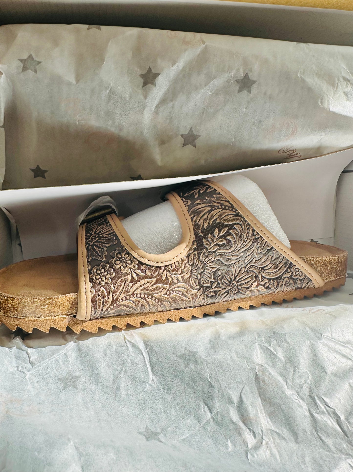 Tambra Viral Tooled Double Buckle Slides
