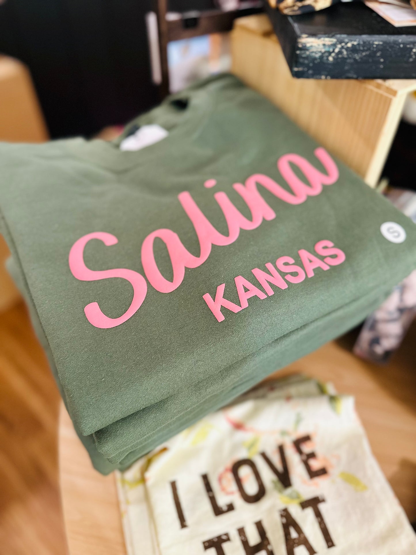 Salina Kansas Puff Print Crew