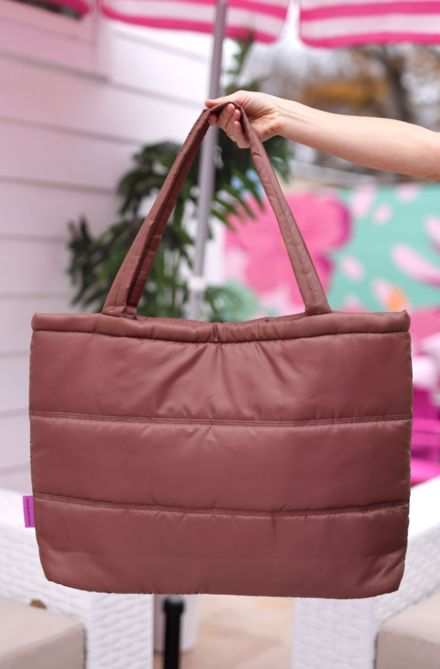 Let's Go Espresso Carry All Puffer Tote