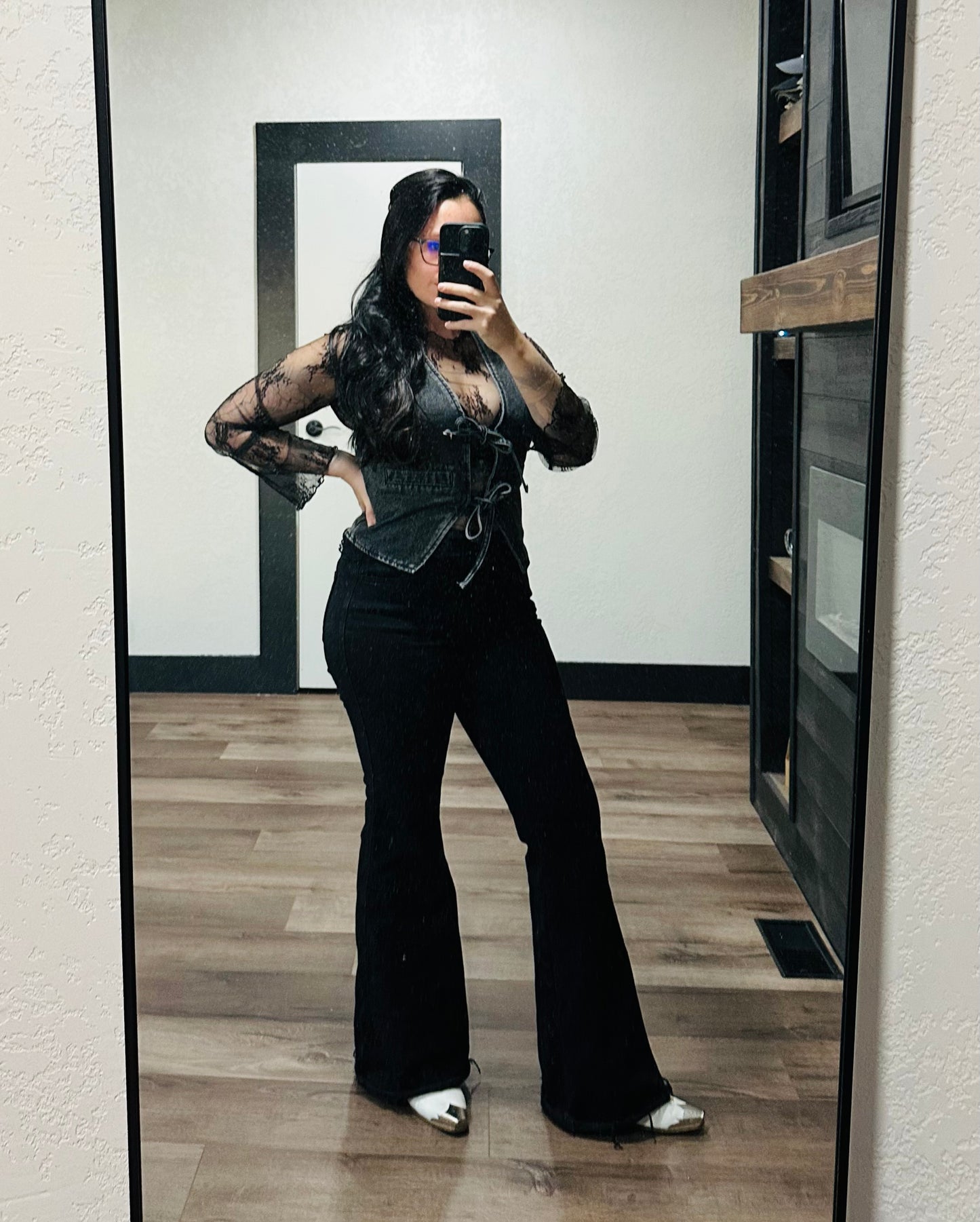 Viral Denim Tie-Front Vest RTS