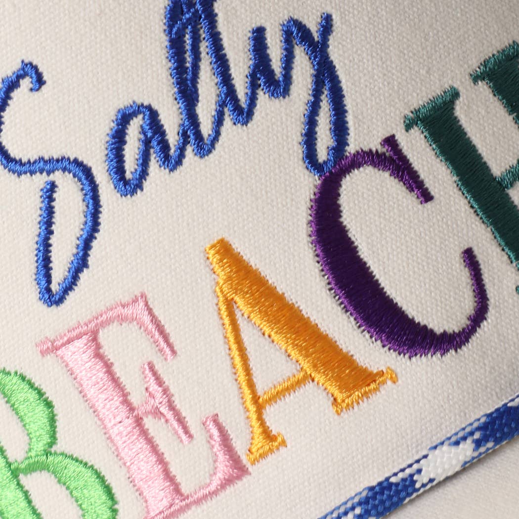 Salty Beach Embroidered + Rope Trucker Hat