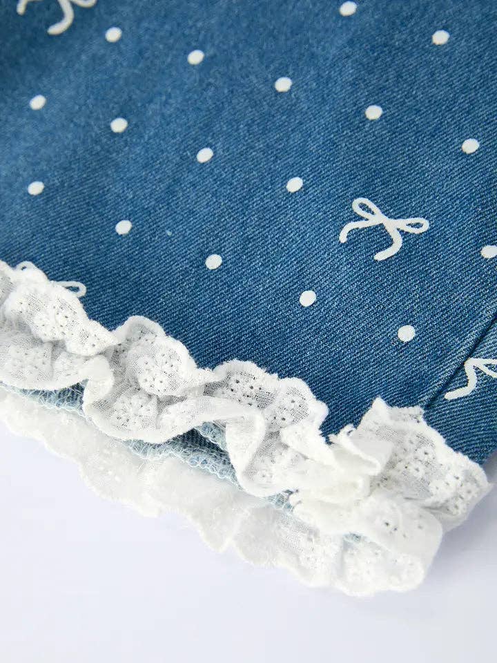 Fall Bow + Dottie Denim Ruffle Set