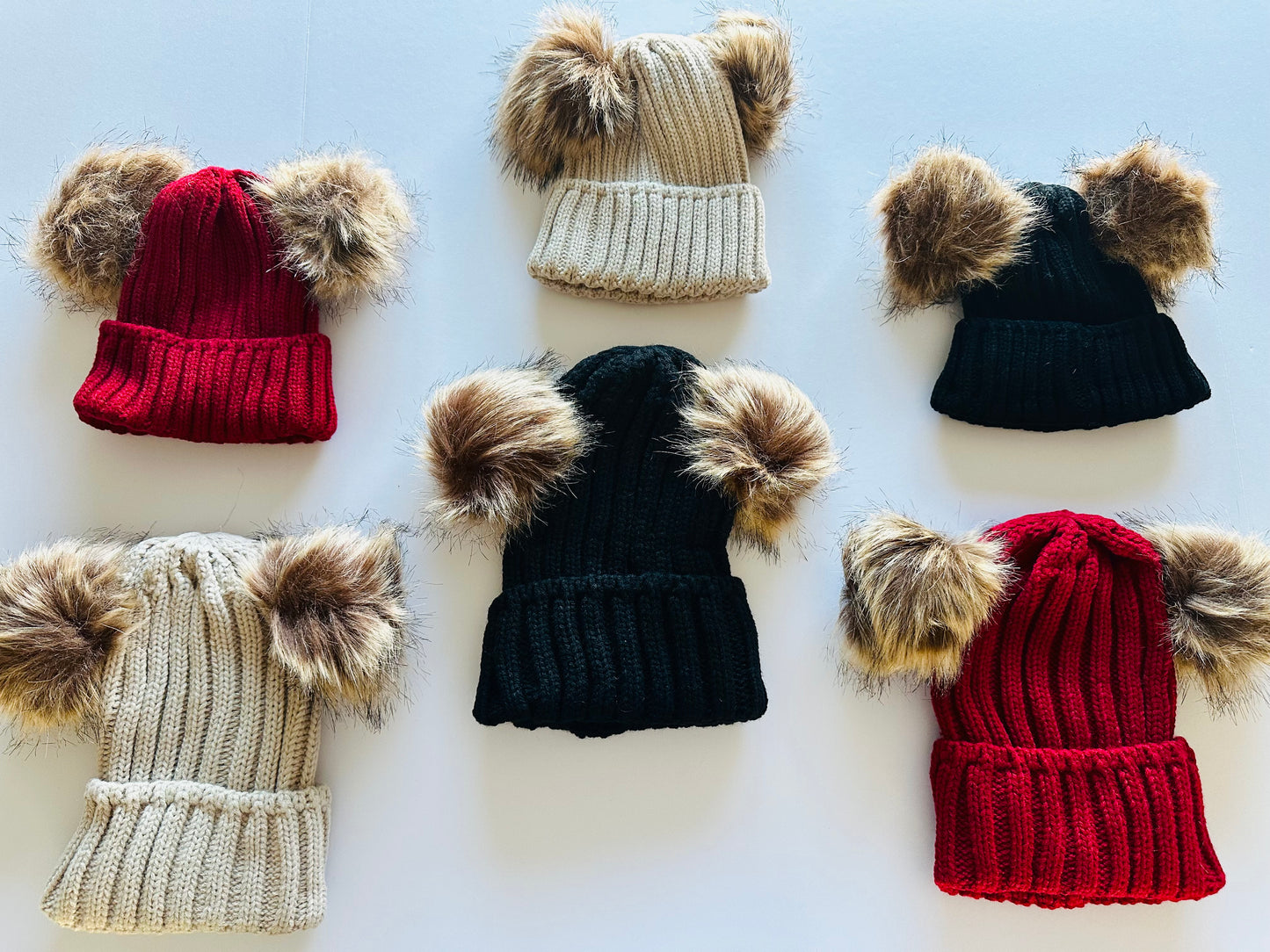 Mama + Mini Double Pom Pom Stocking Beanie