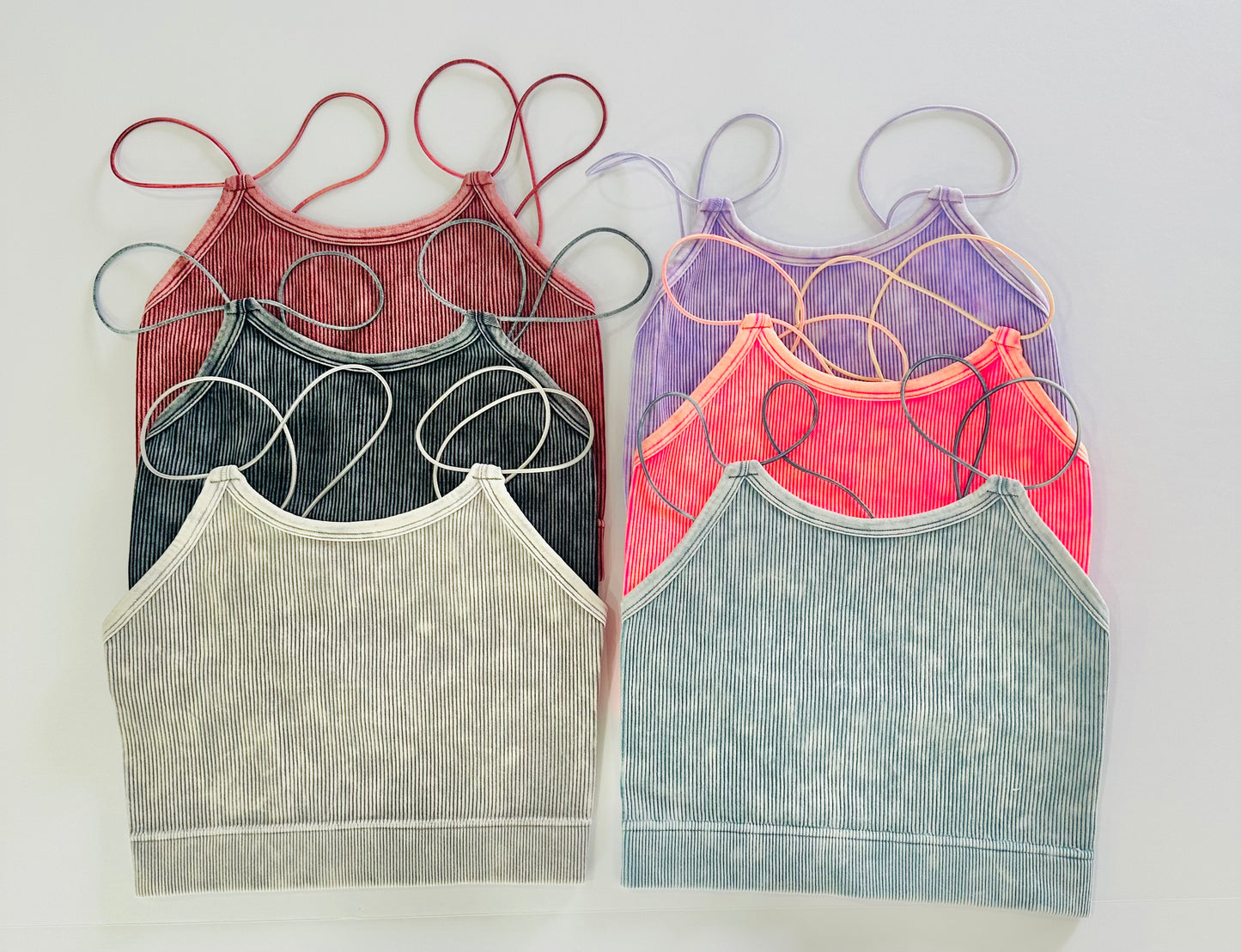 Baylor Acid Washed Spaghetti Strap Bralette RTS