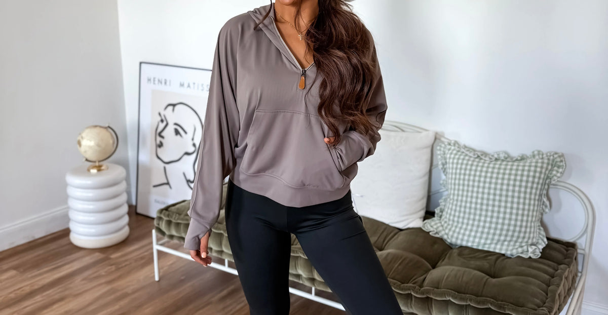 Smoky Taupe Quarter Zip Pullover