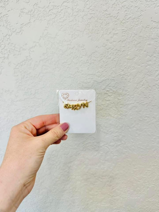 EMRYN Bubble Letter Necklace