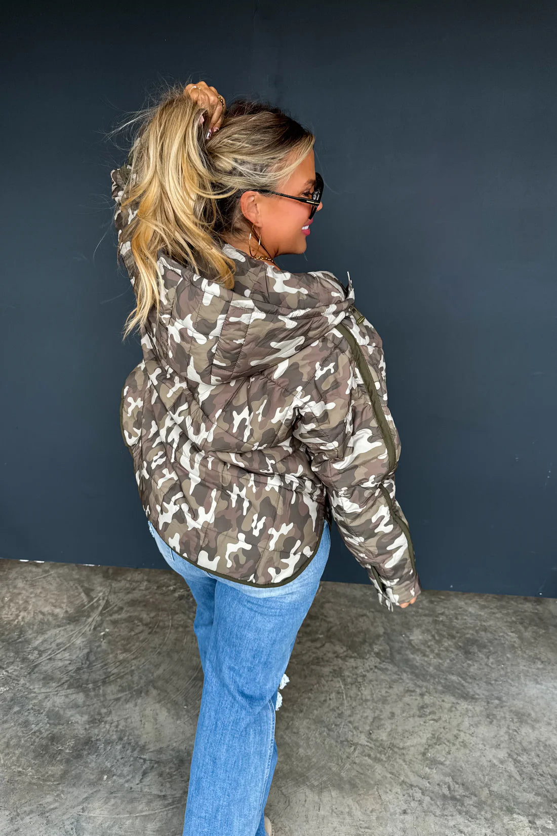 Chelsea Camo + Cheetah Puffer Pullover PreO