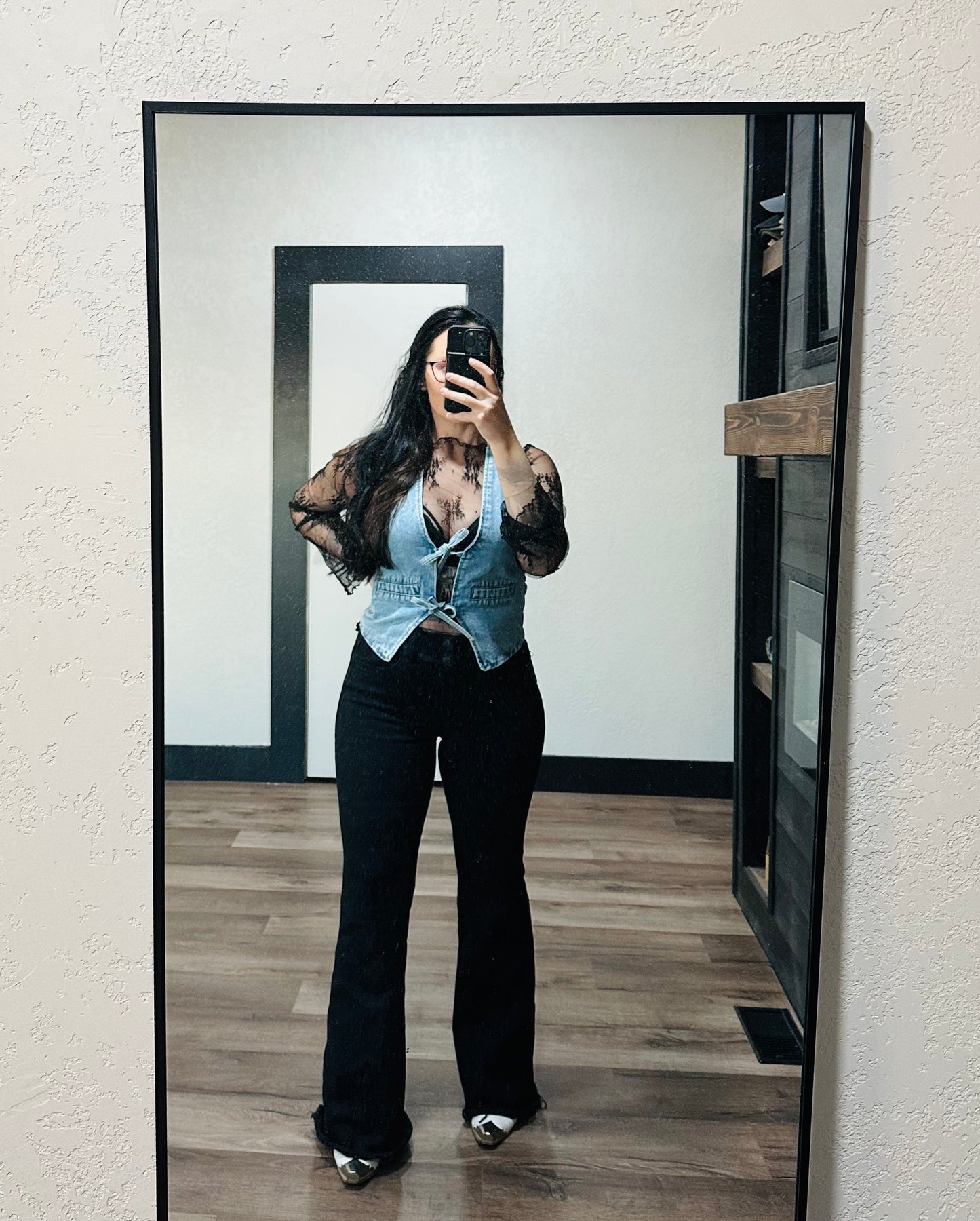 Viral Denim Tie-Front Vest RTS