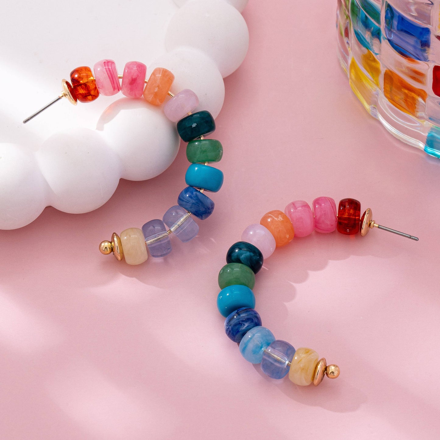 Take Me To Spain Rainbow Beaded Earrings