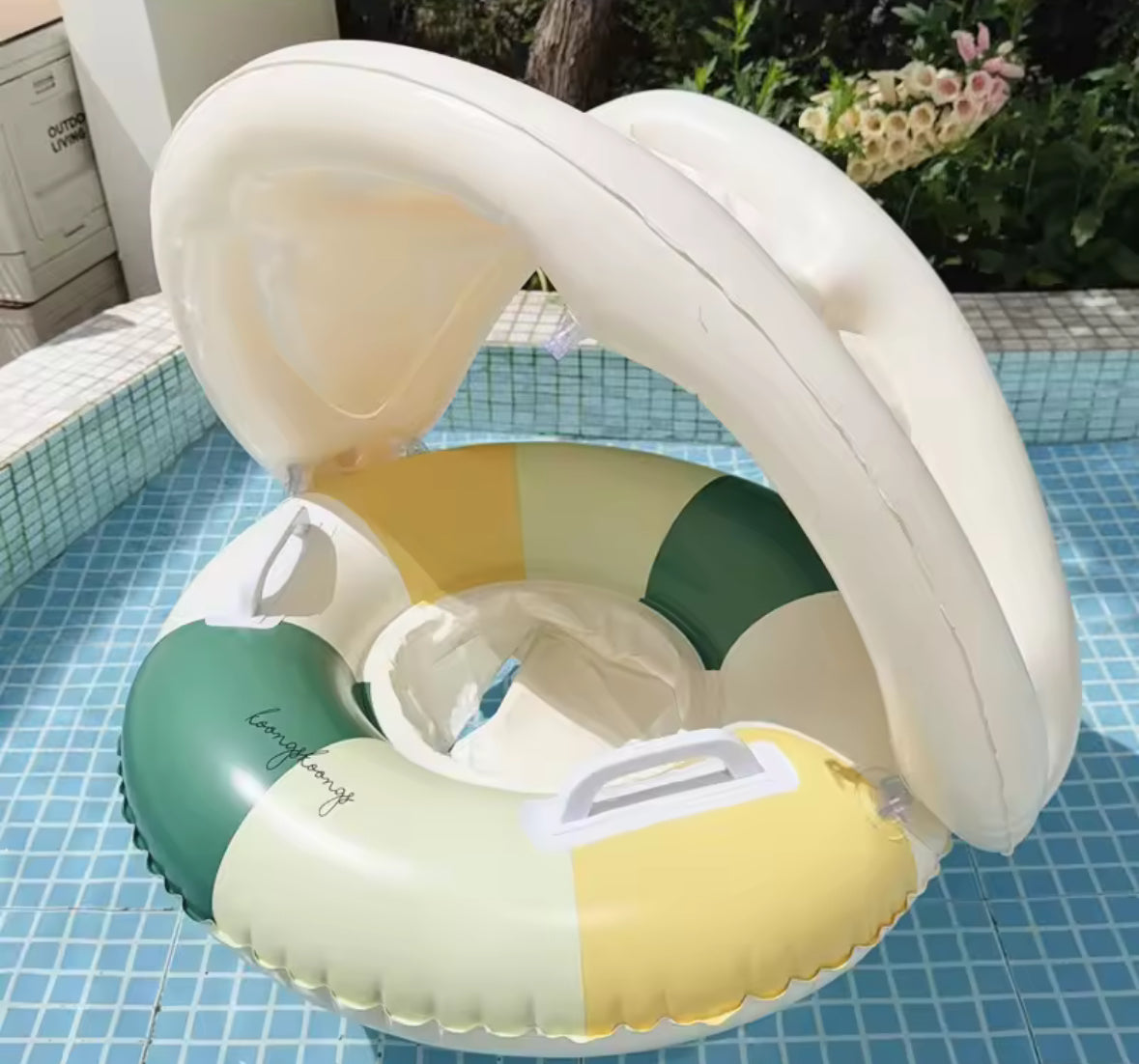 Retro Pool Float With Removable Sun Shade Baby/Toddler - RTS