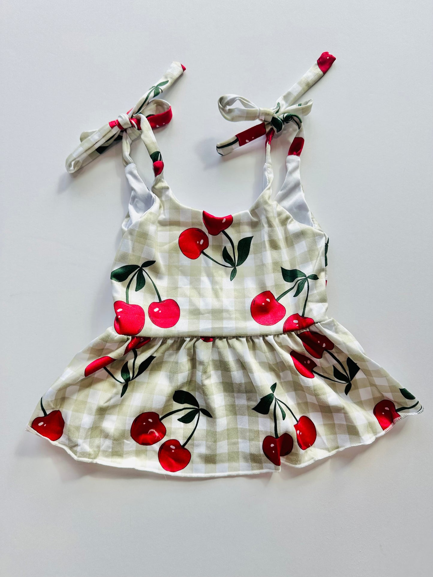 Tie Top Cherry Peplum RTS