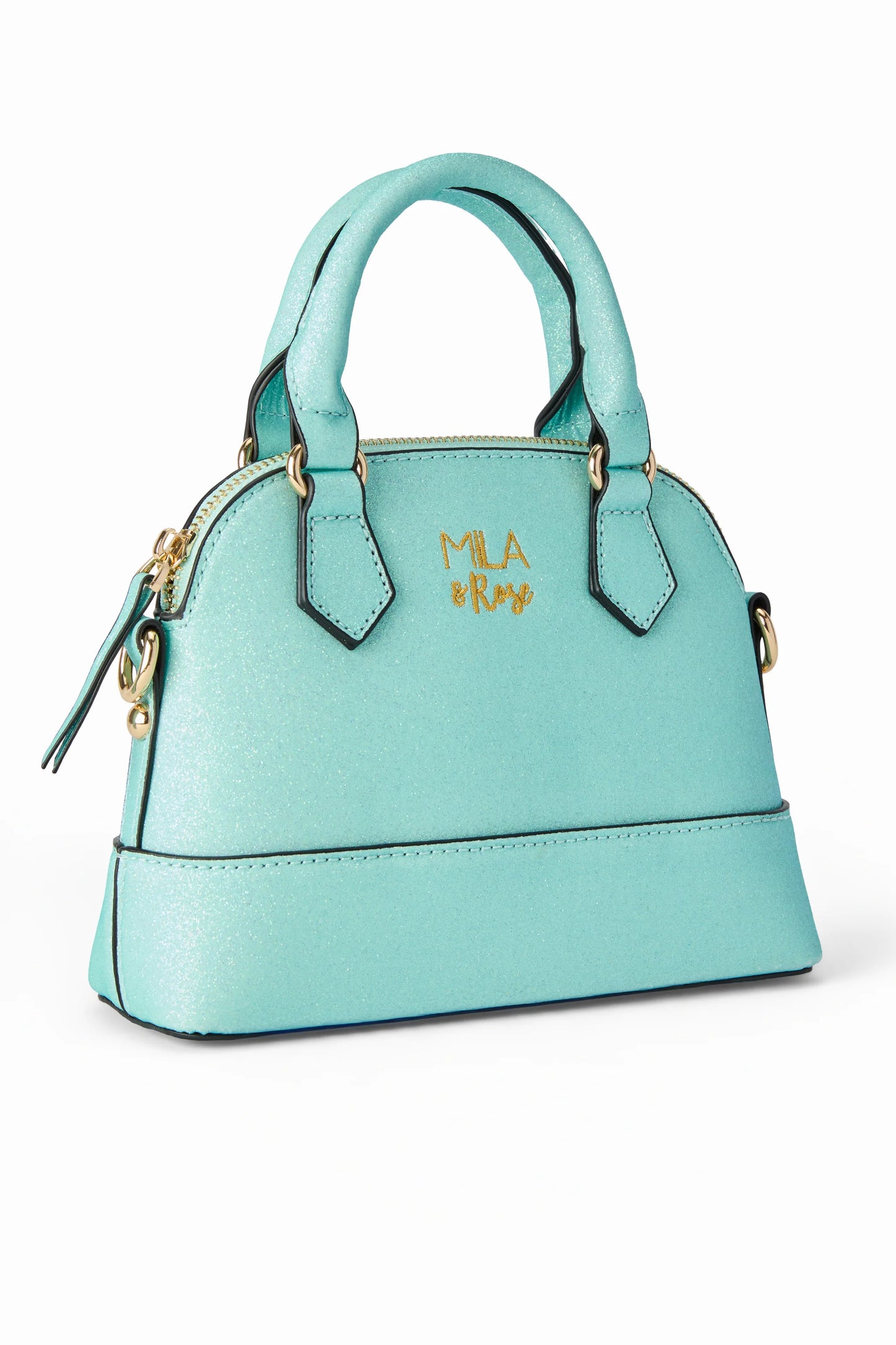 Girls Aqua Mini Glitter Crossbody Purse