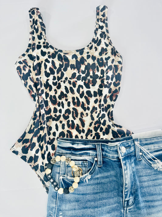 Lexi Leopard Ribbed Bodysuit RTS