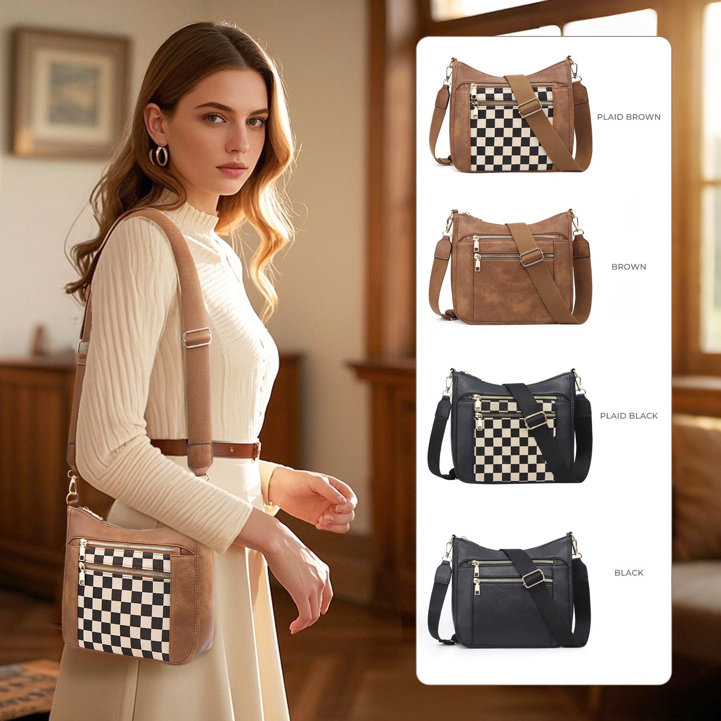 Checkered Crossbody Purse RTS