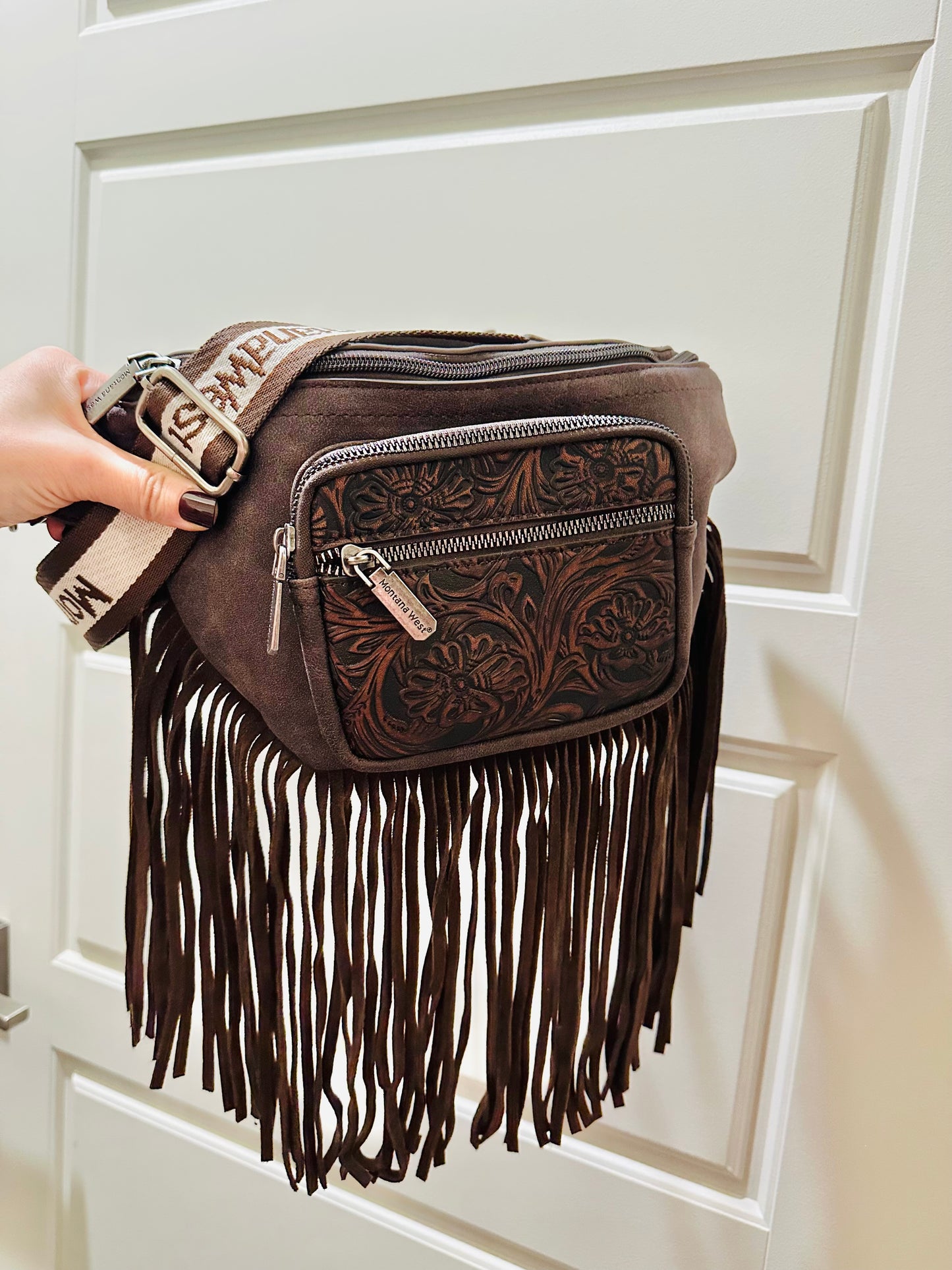 Halston Fringe Bum Bag - Espresso