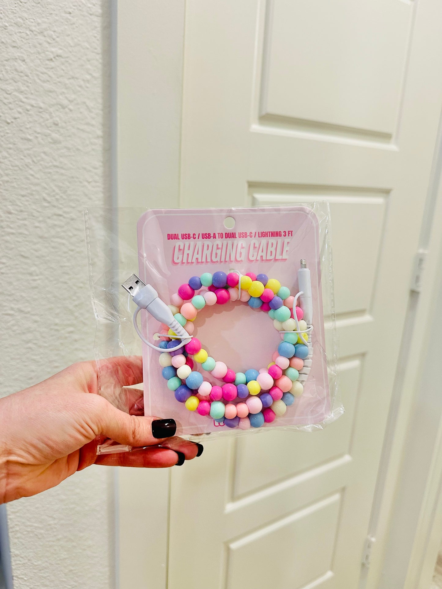 Cotton Candy Multi Beaded Chargers RTS