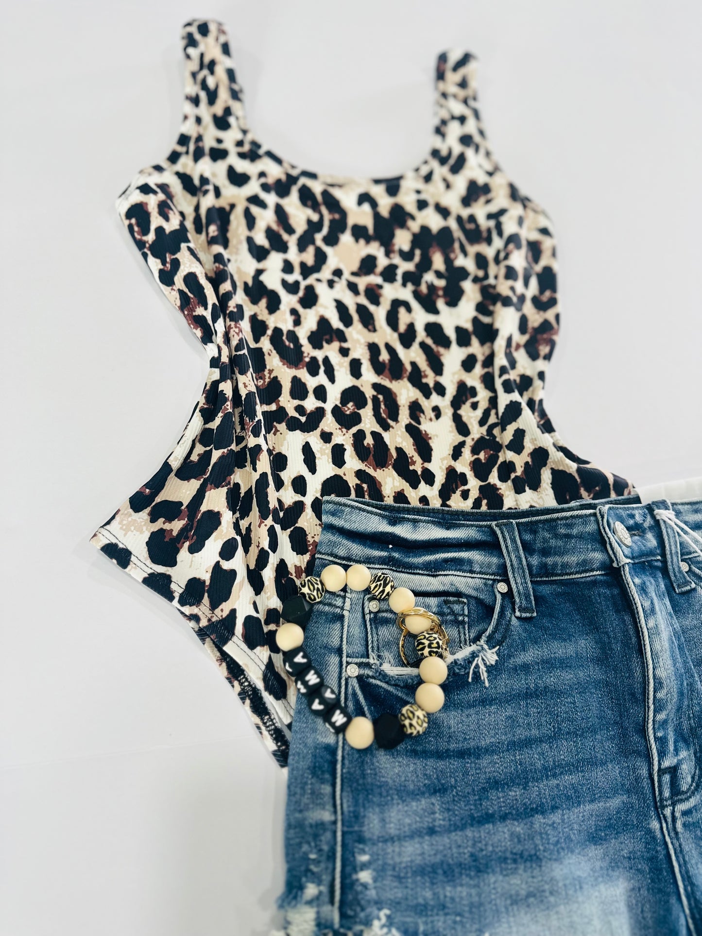 Lexi Leopard Ribbed Bodysuit RTS