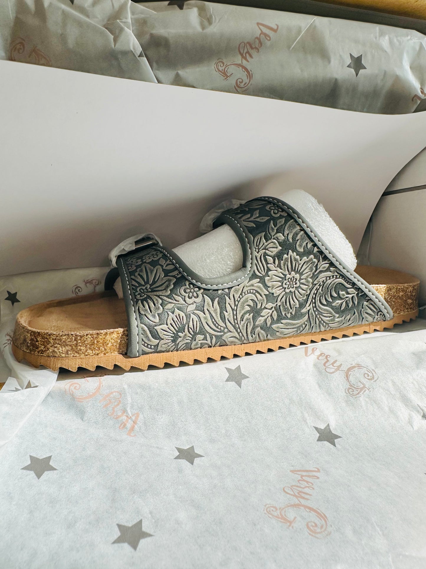 Tambra Viral Tooled Double Buckle Slides