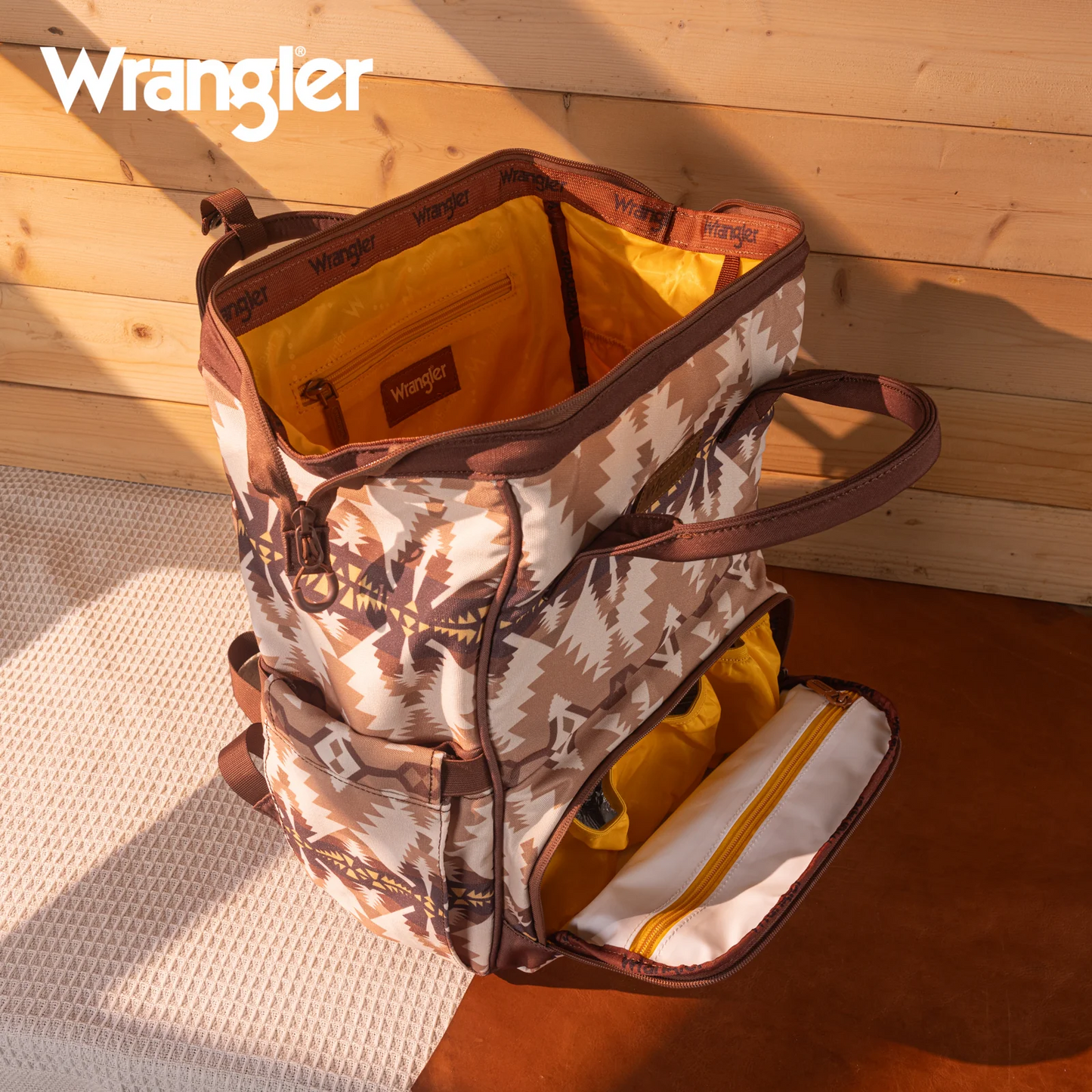 Aztec Tan Wrangler Bag / Diaper Bag