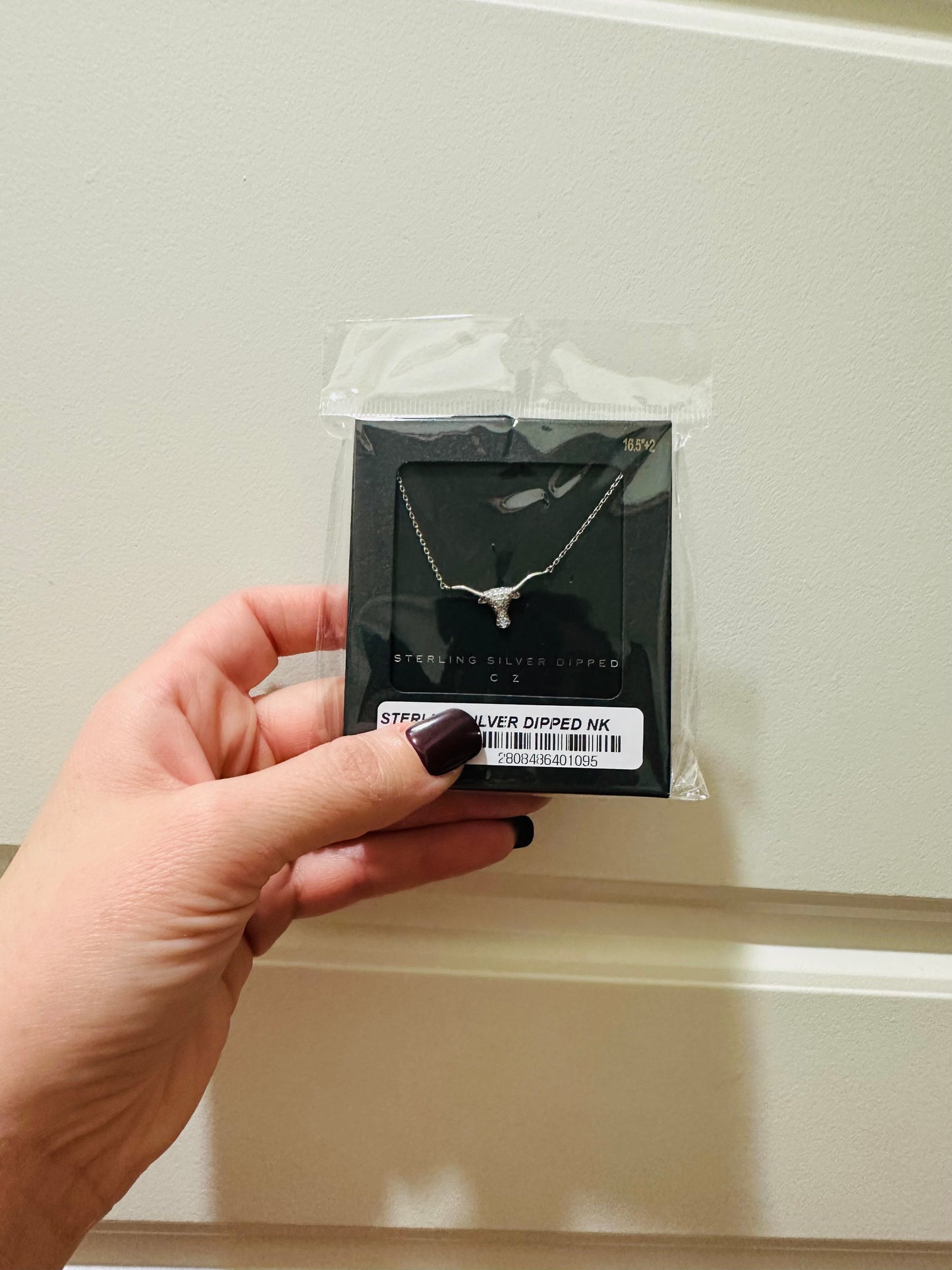 Sterling + Cubic Z Longhorn Necklace