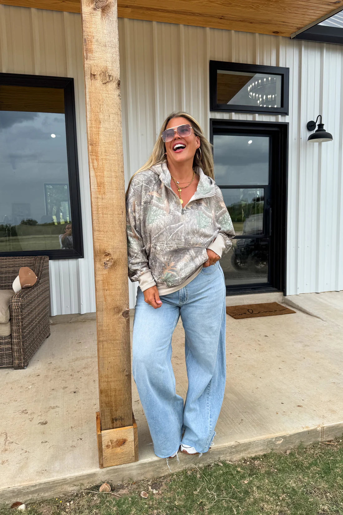 Can’t See Me Washed Camo Pullover RTS