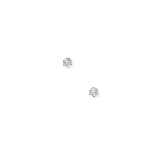 Micro Helen Gold Flatback Stud Earrings