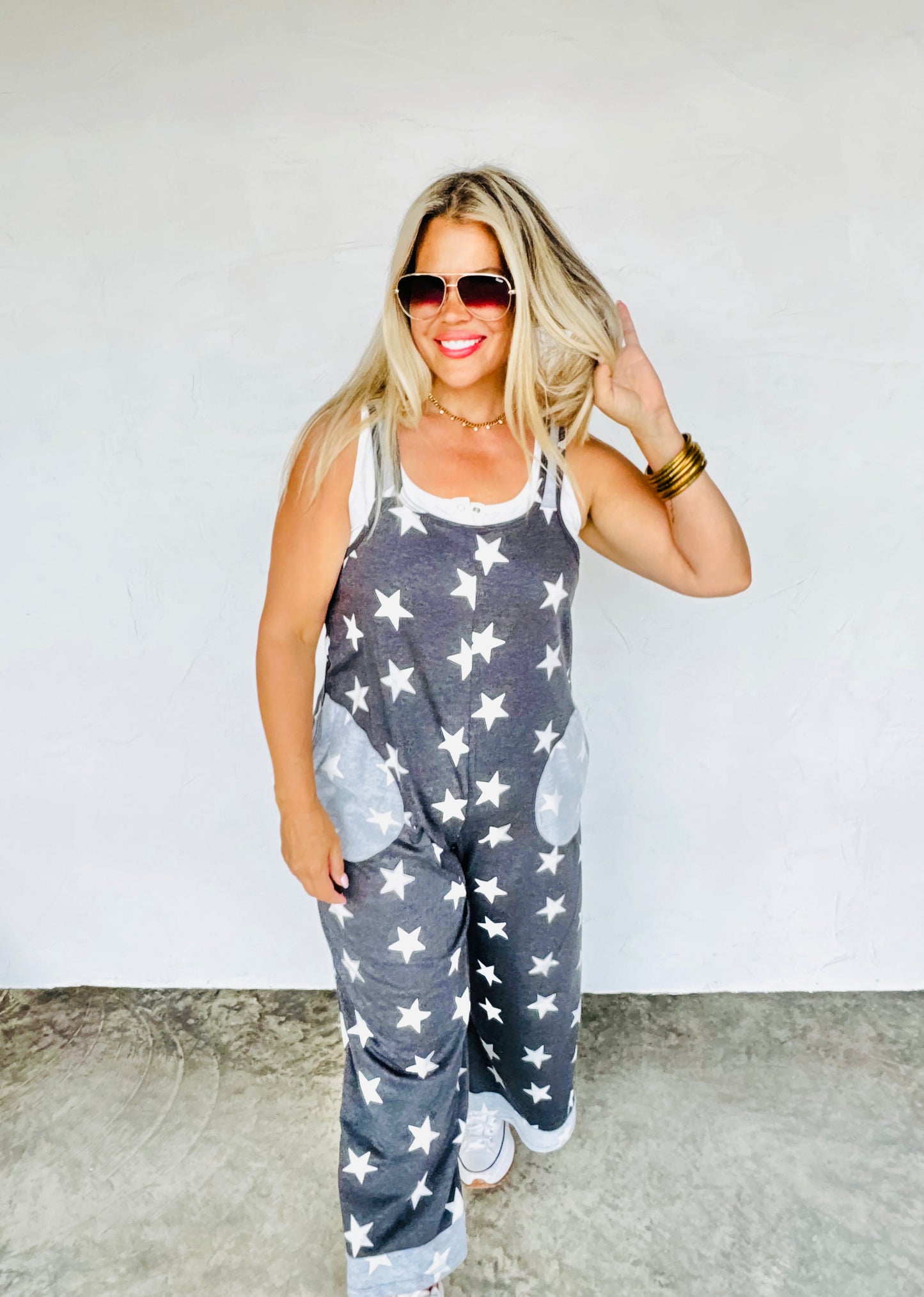 Star Spangled Terry Romper RTS