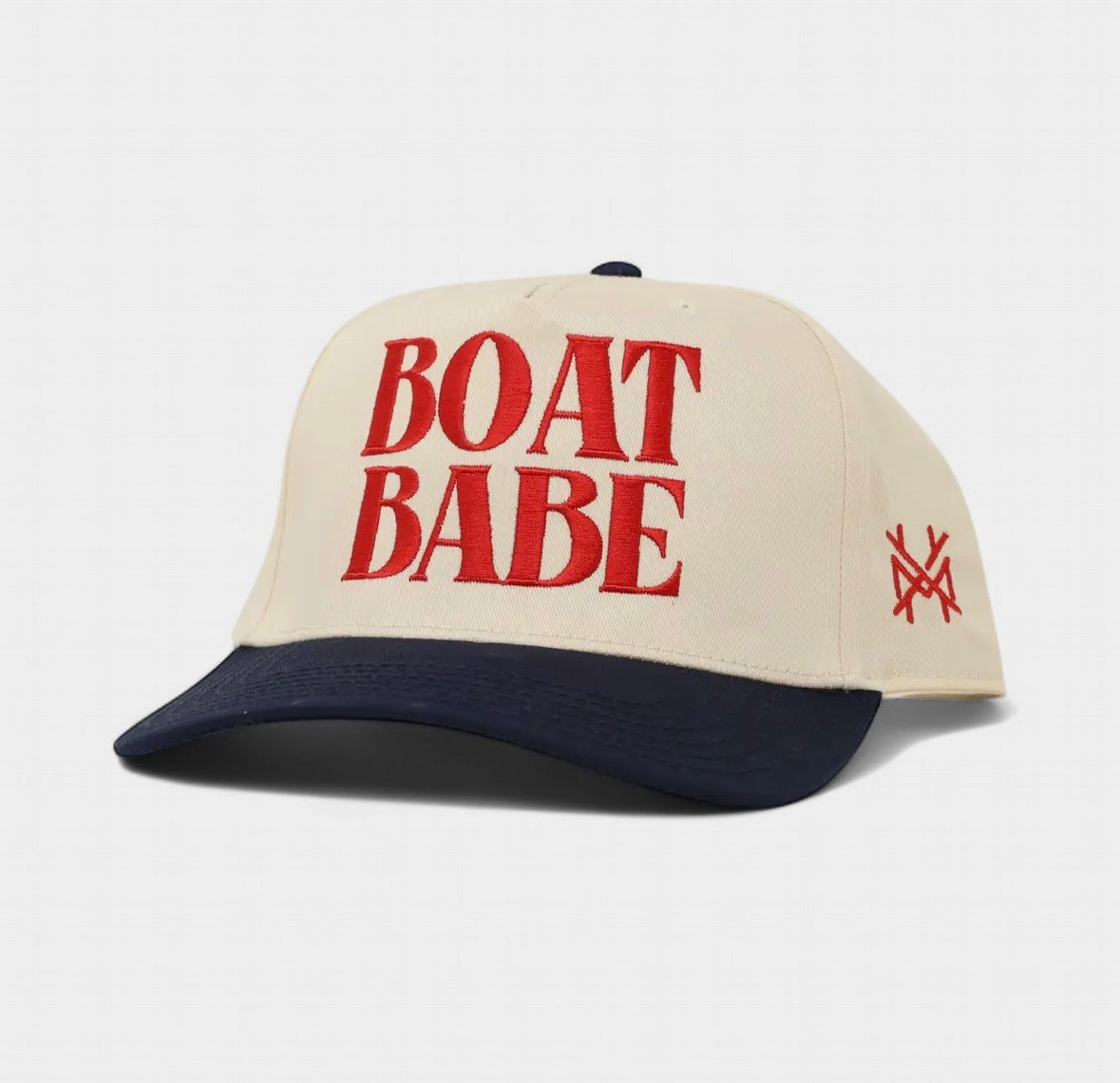 Boat Babe Trucker Hat Retro Navy