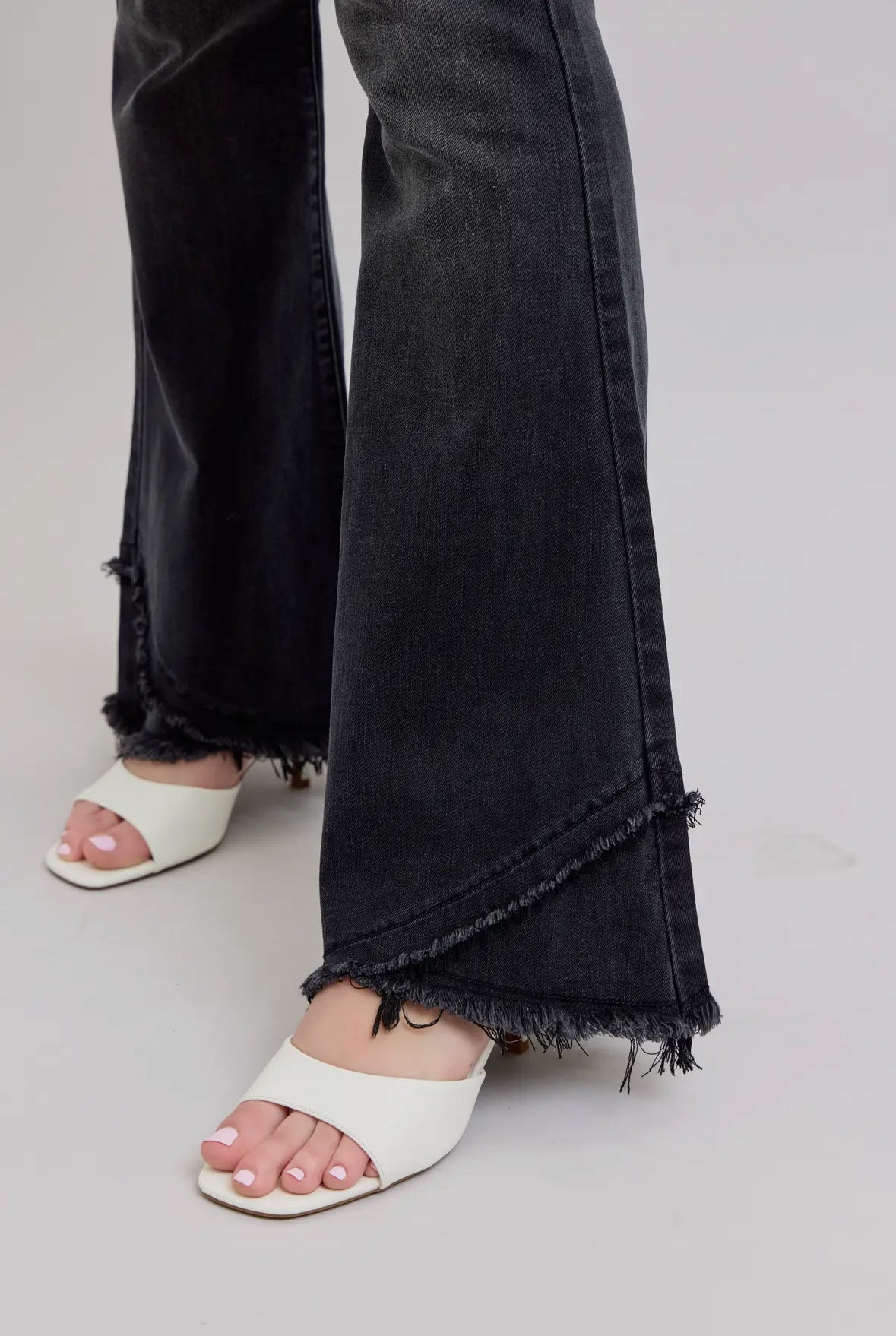 Judy Blue Stone Washed Black Tulip Flares RTS