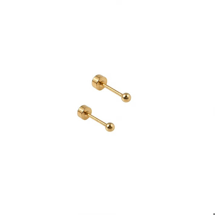Micro Evelyn Gold Stud Earrings Screwback