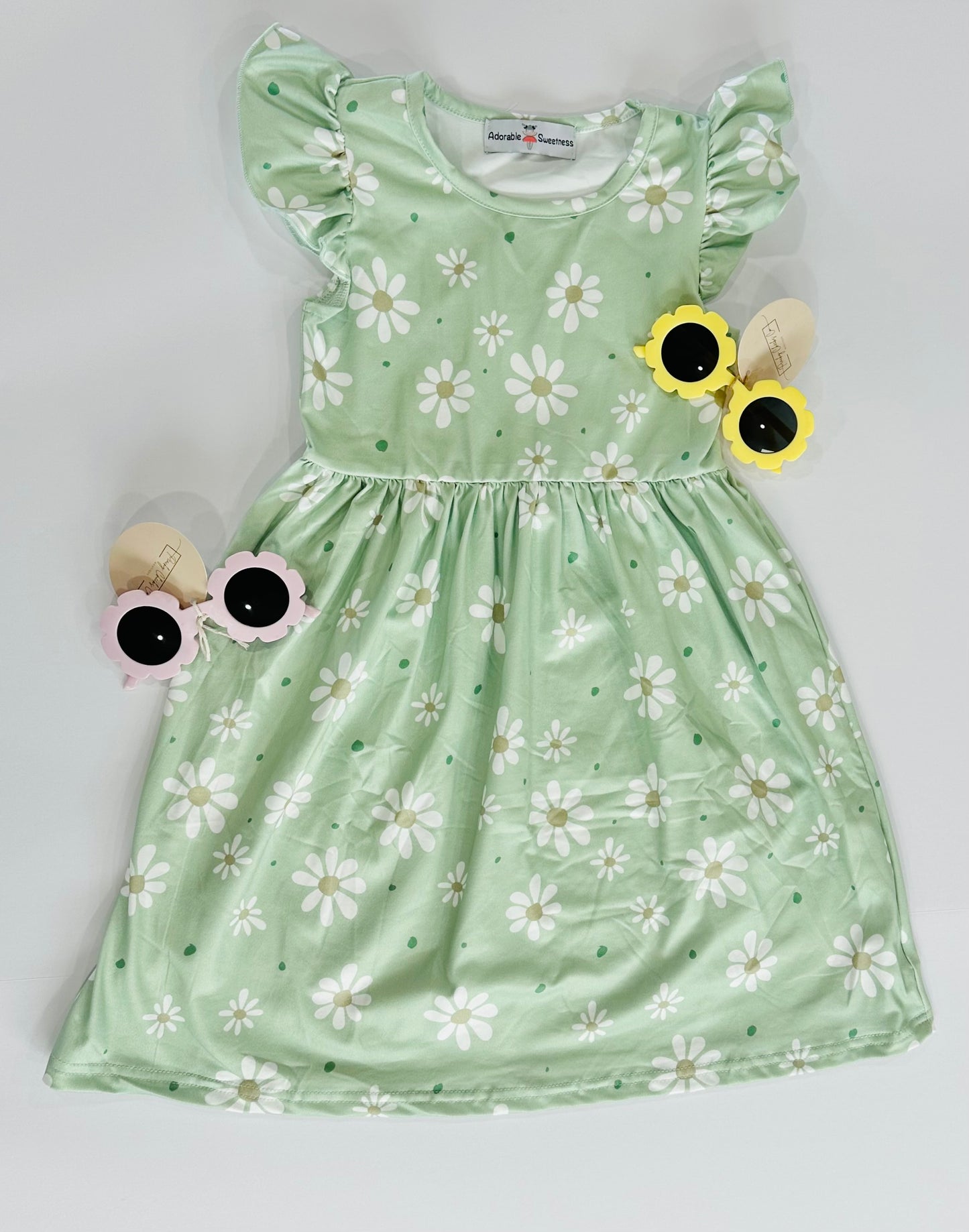 Clara Sage Spring Dress 5/6Y