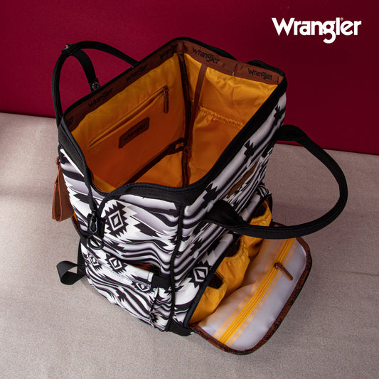 Aztec B+W Wrangler Bag / Diaper Bag - Yellow Interior