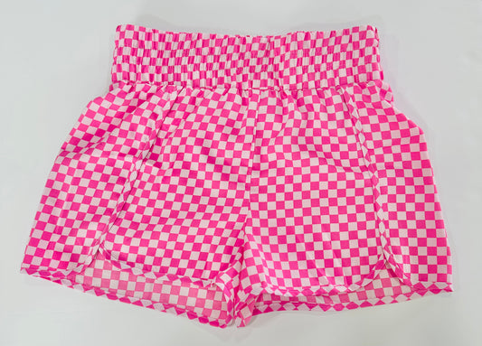 Barbie Pink Checkered High Waist Shorts RTS