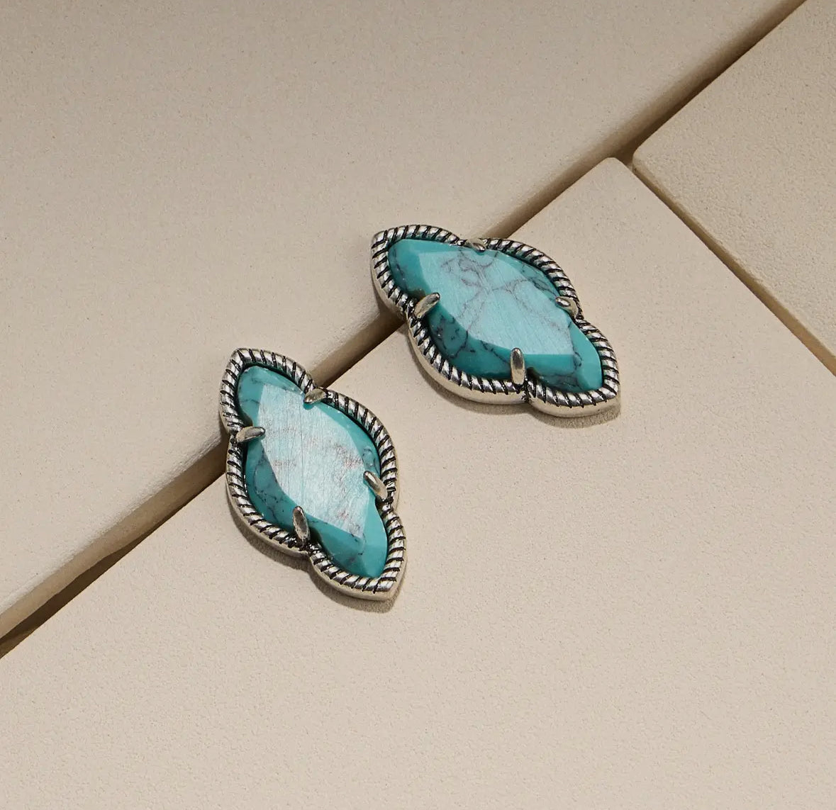 Turquoise Marquise Stud Earrings RTS