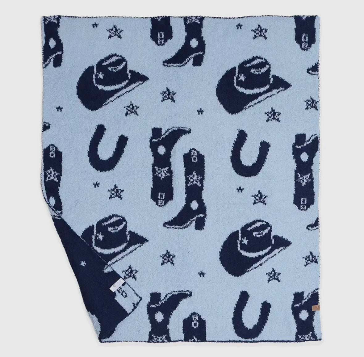 Kids Reversible Cowboy Luxe Throw Blanket