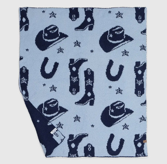 Kids Reversible Cowboy Luxe Throw Blanket