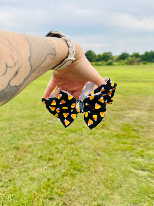 Candy Corn Head Wrap Bow - Baby