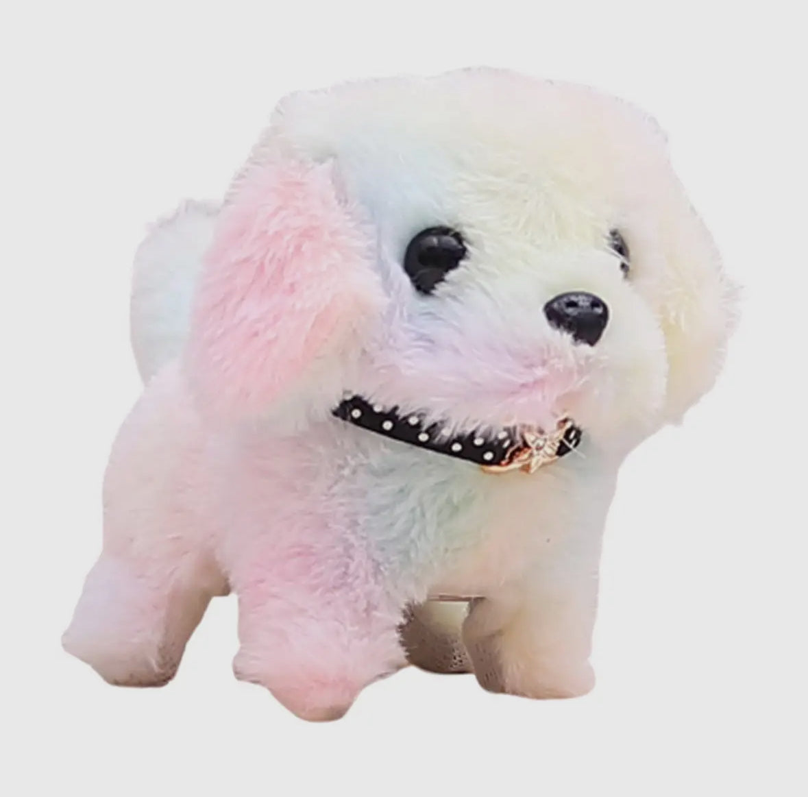 Walking Rainbow Tie Dye Plush Puppy