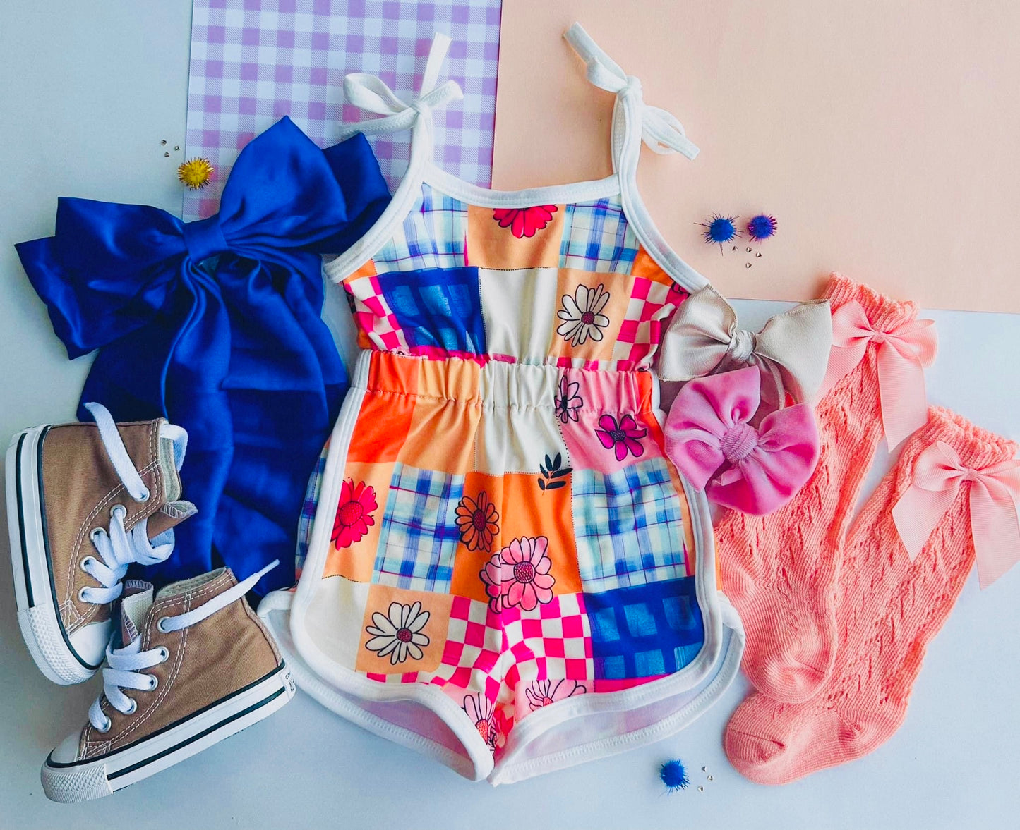 Patchwork Spring Romper